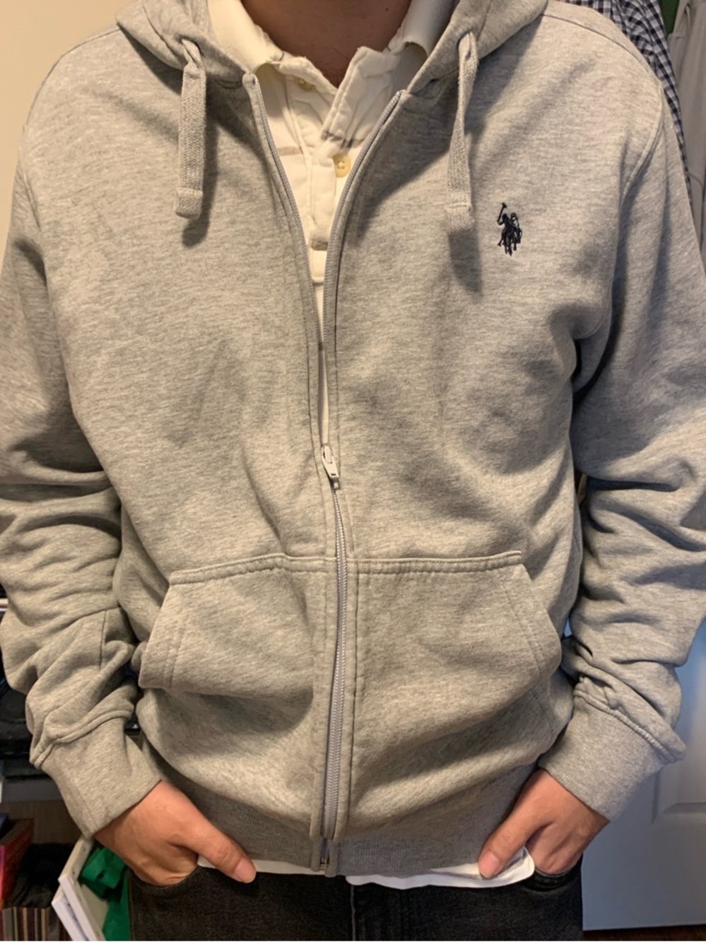 U.S. Polo Assn. Light Gray Full-Zip Hoodie